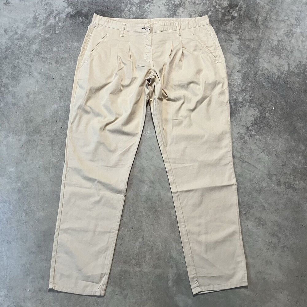Fiorucci Pants Womens XL Beige Pleated Front Antalone Lightweight